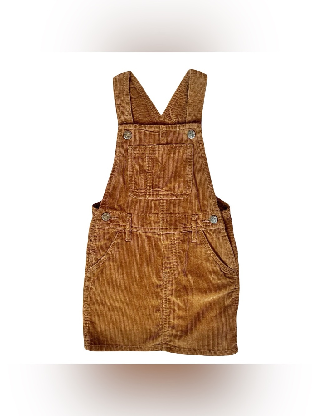 Old Navy 3T Girls corduroy brown tan skirtall overalls dress fall cozy